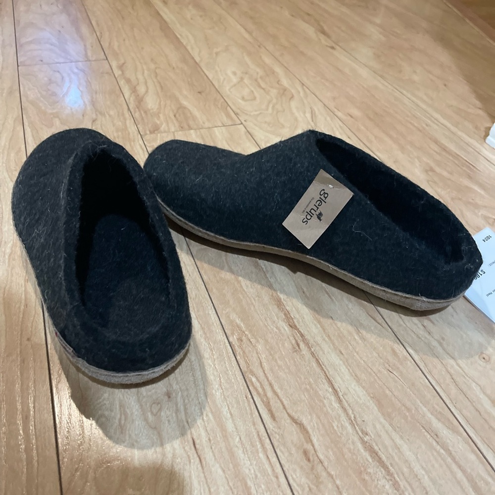 Glerups Wool Slippers, Open Heel, Size 45 (Men’s size 11)
